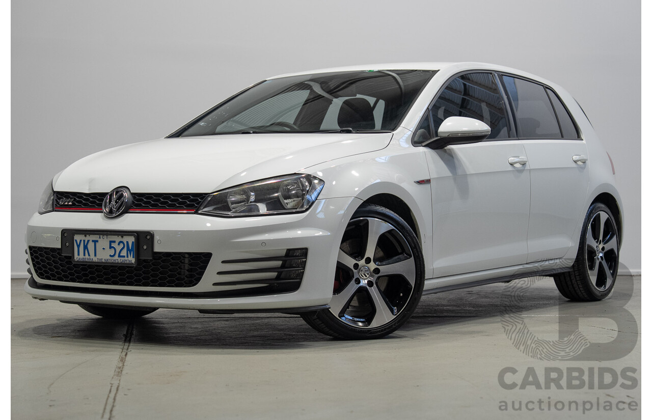 6/2015 Volkswagen Golf GTi AU MY15 5d Hatchback Pure White Turbo 2.0L