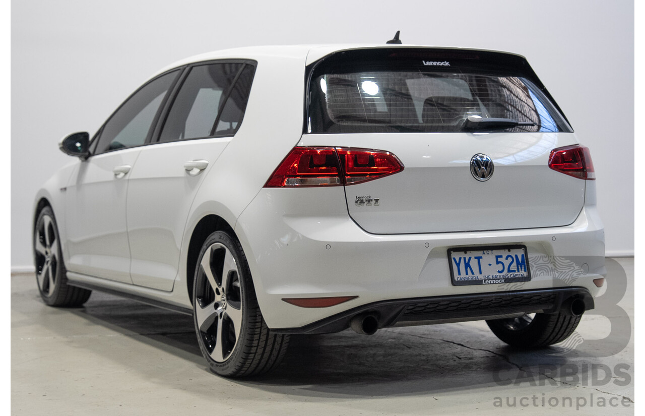 6/2015 Volkswagen Golf GTi AU MY15 5d Hatchback Pure White Turbo 2.0L