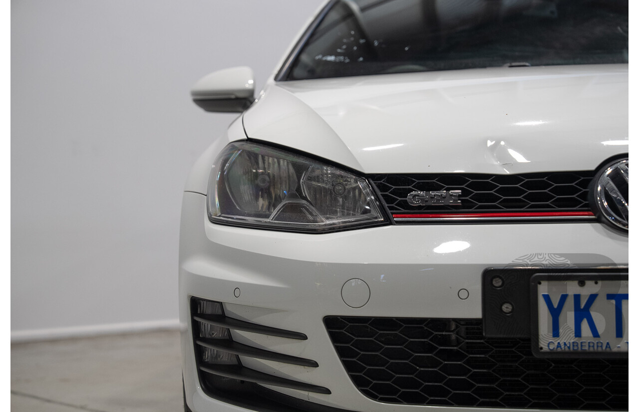 6/2015 Volkswagen Golf GTi AU MY15 5d Hatchback Pure White Turbo 2.0L