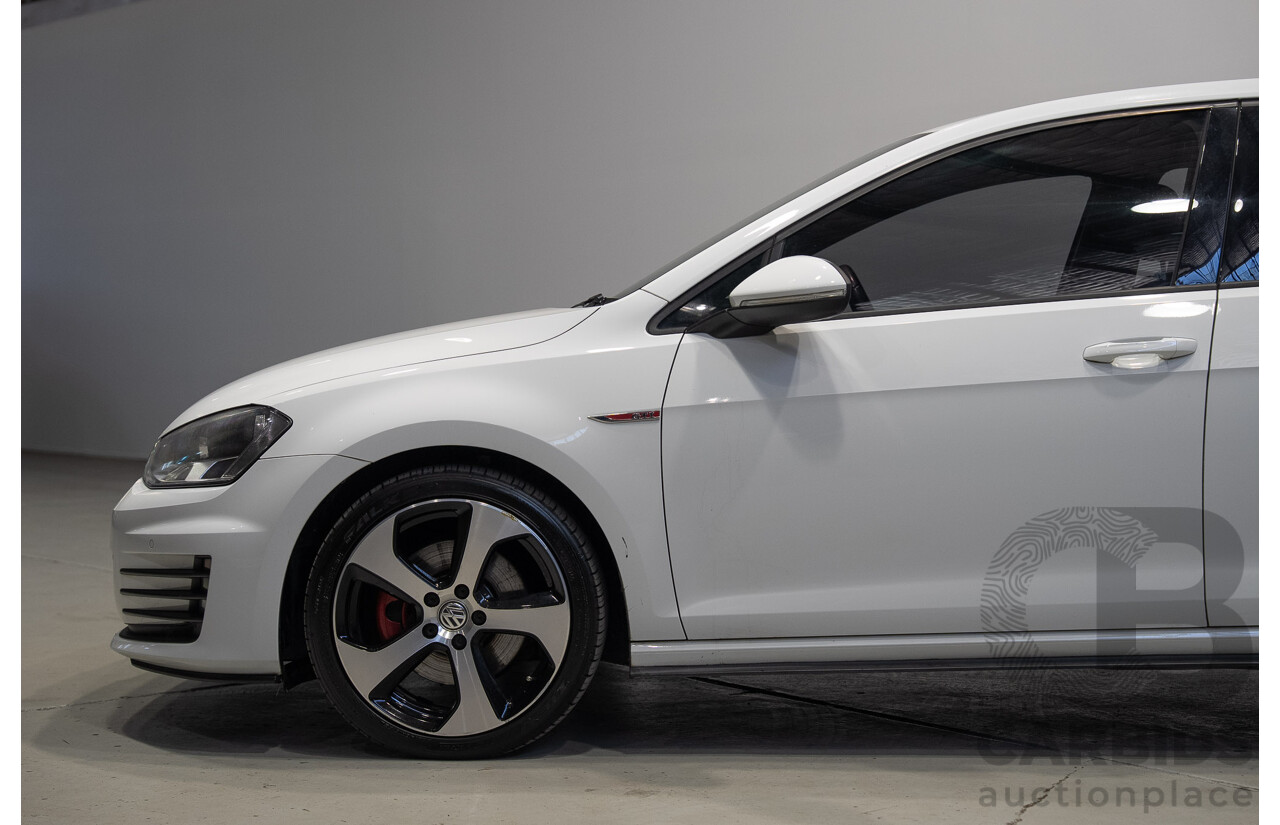 6/2015 Volkswagen Golf GTi AU MY15 5d Hatchback Pure White Turbo 2.0L