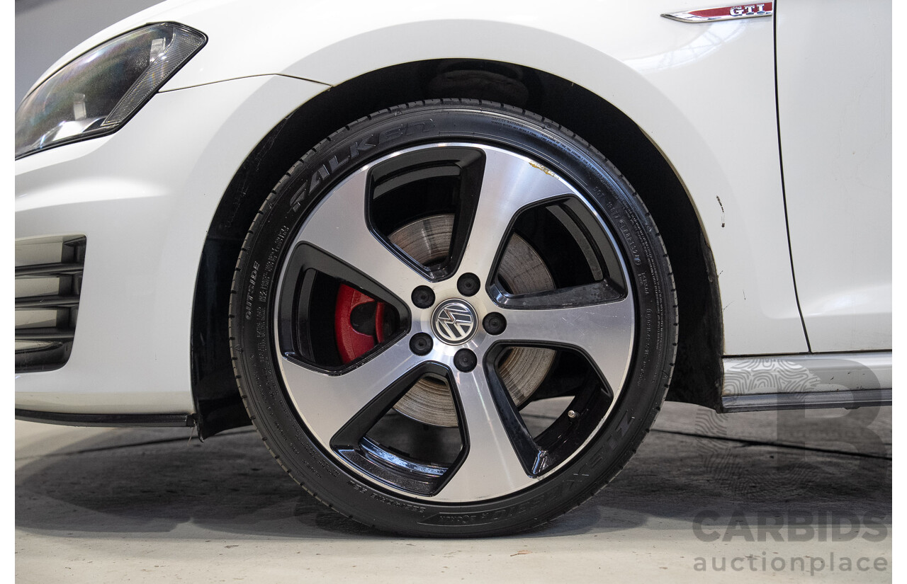 6/2015 Volkswagen Golf GTi AU MY15 5d Hatchback Pure White Turbo 2.0L