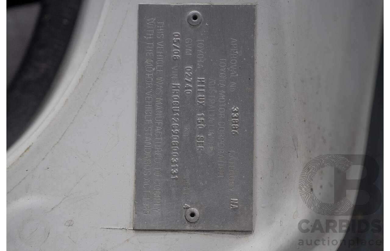 05/2008 Toyota Hilux SR GGN15R 07 UPGRADE X Cab P/Up White 4.0L