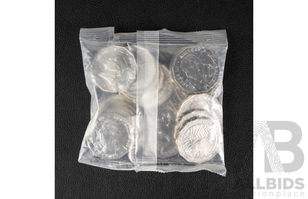 Twenty Australian RAM 2026 UNC Fifty Cent Coins, Wave Hill Walk-Off - Aboriginal Land Rights 60th Anniversary