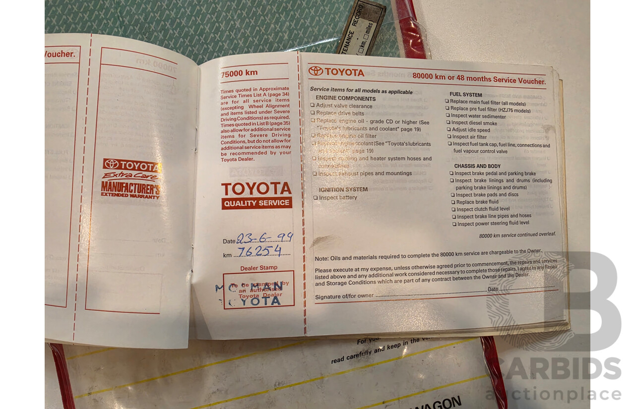 11/1995 Toyota Landcruiser DX (4x4) HZJ80R 4d Wagon White Diesel 4.2L