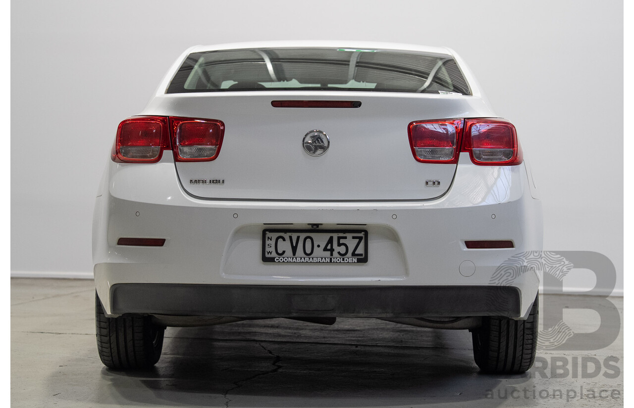 11/2014 Holden Malibu CD EM 4d Sedan Summit White Turbo Diesel 2.0L