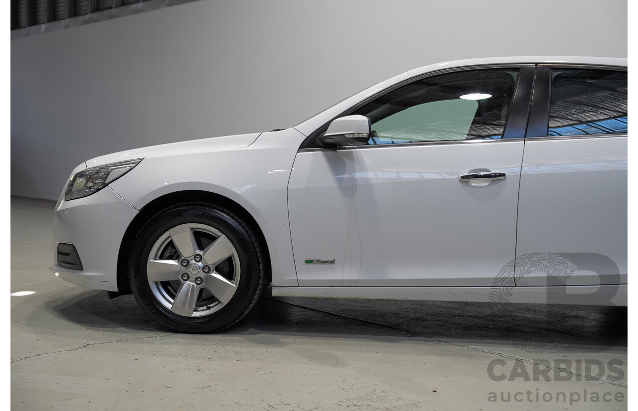 11/2014 Holden Malibu CD EM 4d Sedan Summit White Turbo Diesel 2.0L