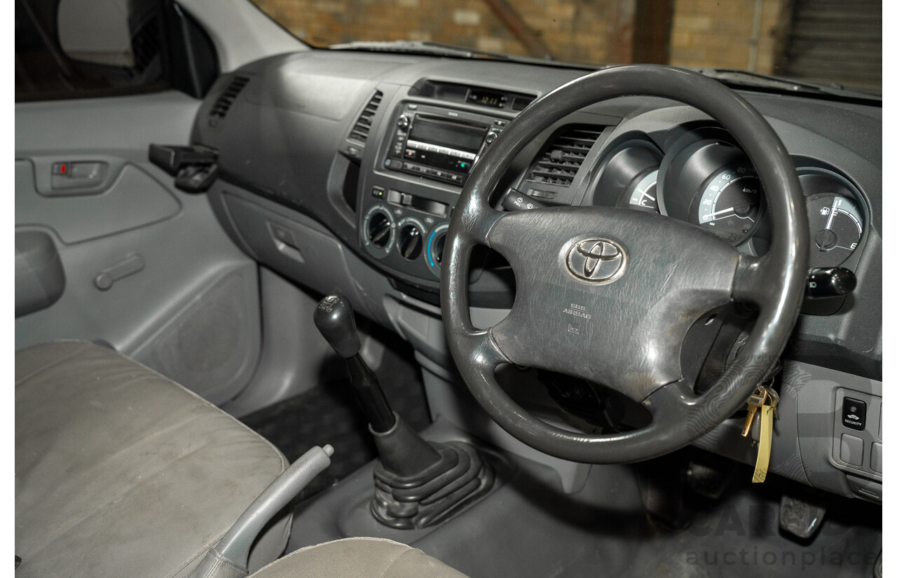 06/2010 Toyota Hilux Workmate TGN16R 09 Upgrade C/Chas Black Sand Turbo Petrol 2.7L