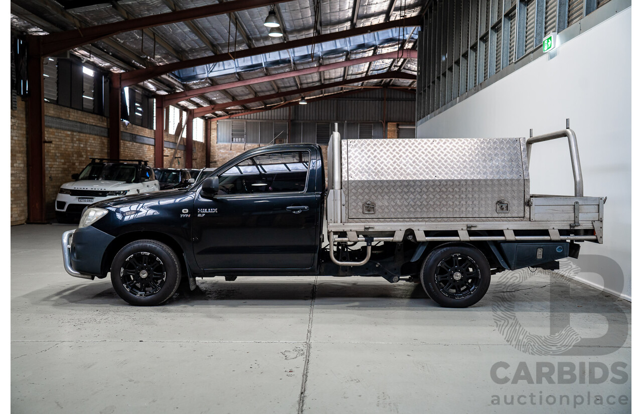 06/2010 Toyota Hilux Workmate TGN16R 09 Upgrade C/Chas Black Sand Turbo Petrol 2.7L
