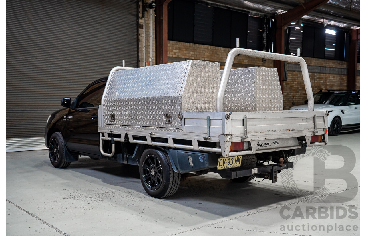 06/2010 Toyota Hilux Workmate TGN16R 09 Upgrade C/Chas Black Sand Turbo Petrol 2.7L