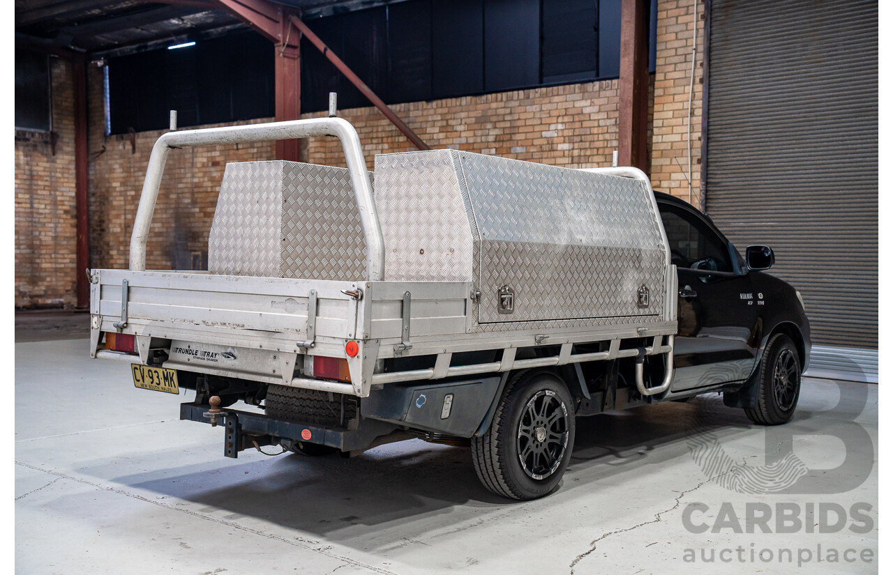 06/2010 Toyota Hilux Workmate TGN16R 09 Upgrade C/Chas Black Sand Turbo Petrol 2.7L