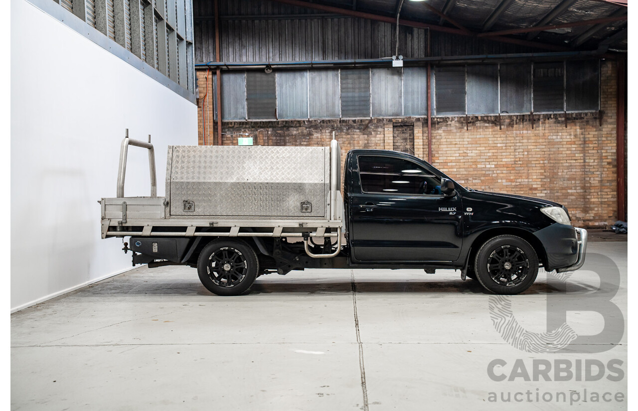06/2010 Toyota Hilux Workmate TGN16R 09 Upgrade C/Chas Black Sand Turbo Petrol 2.7L