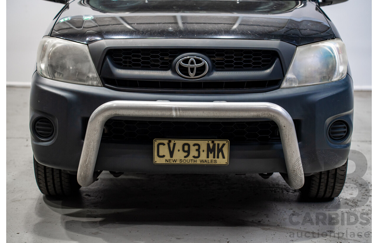 06/2010 Toyota Hilux Workmate TGN16R 09 Upgrade C/Chas Black Sand Turbo Petrol 2.7L