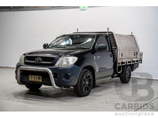 06/2010 Toyota Hilux Workmate TGN16R 09 Upgrade C/Chas Black Sand Turbo Petrol 2.7L