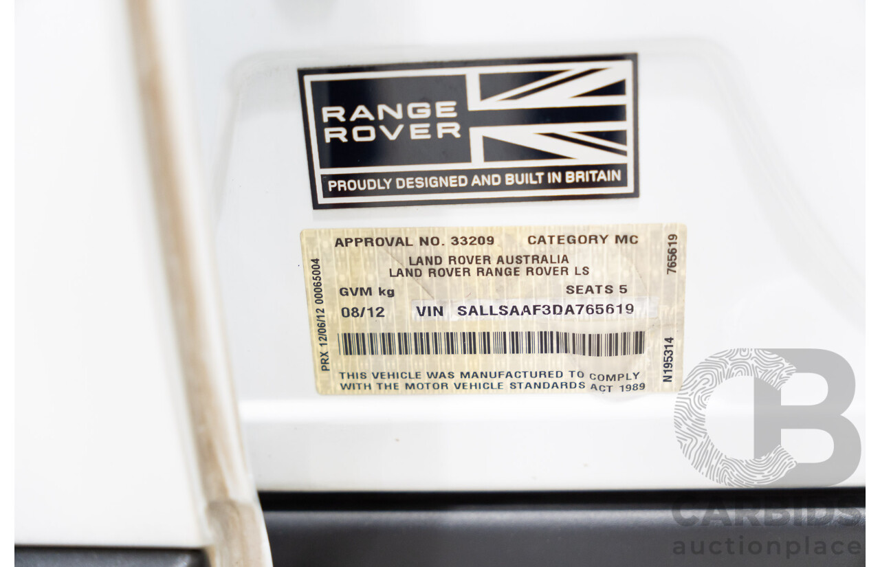 8/2012 Range Rover Sport SDV6 Autobiography (4x4) MY12 4d Wagon Fuji White Turbo Diesel V6 3.0L