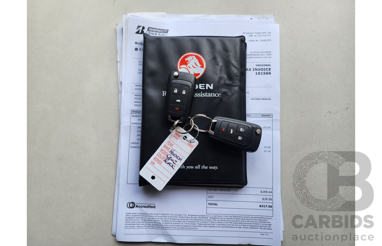 02/2015 Holden Cruze SRi V JH MY15 5d Hatchback Black 1.6L