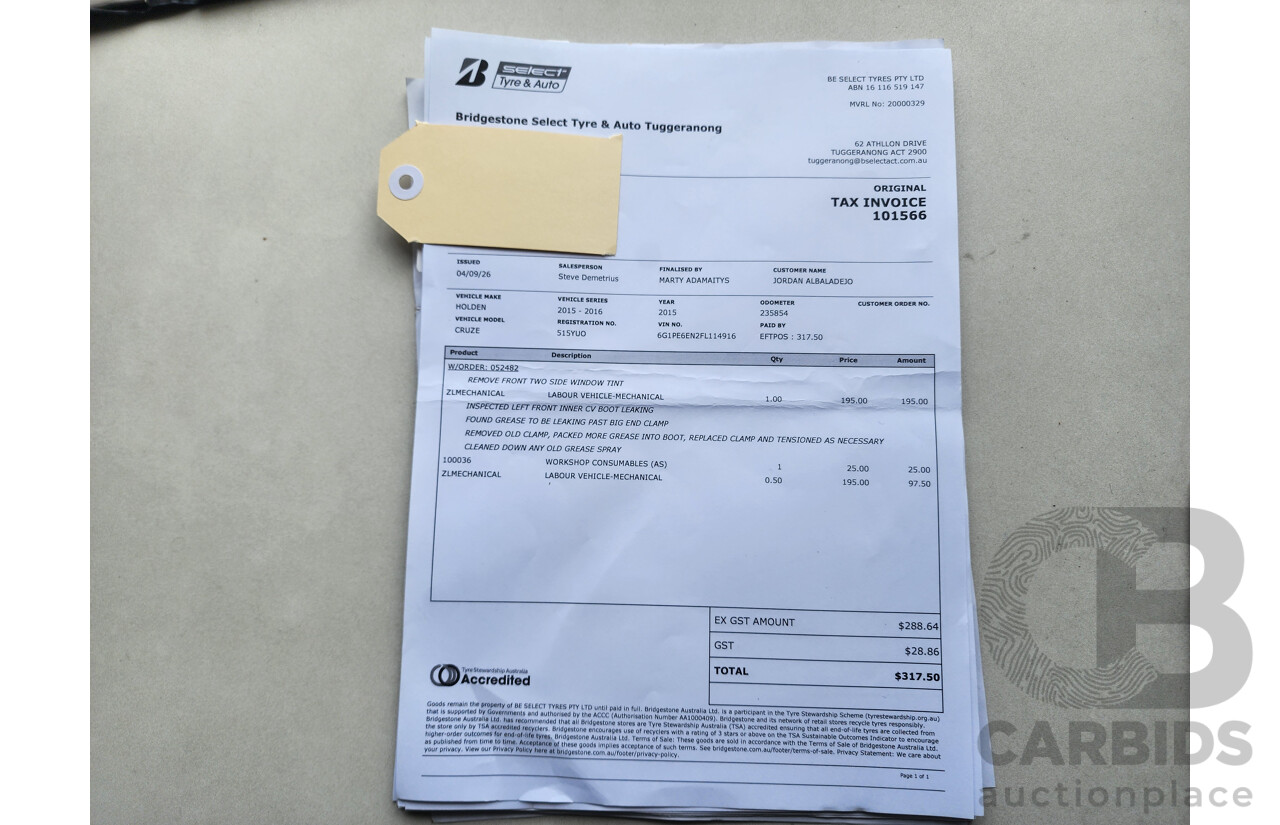02/2015 Holden Cruze SRi V JH MY15 5d Hatchback Black 1.6L