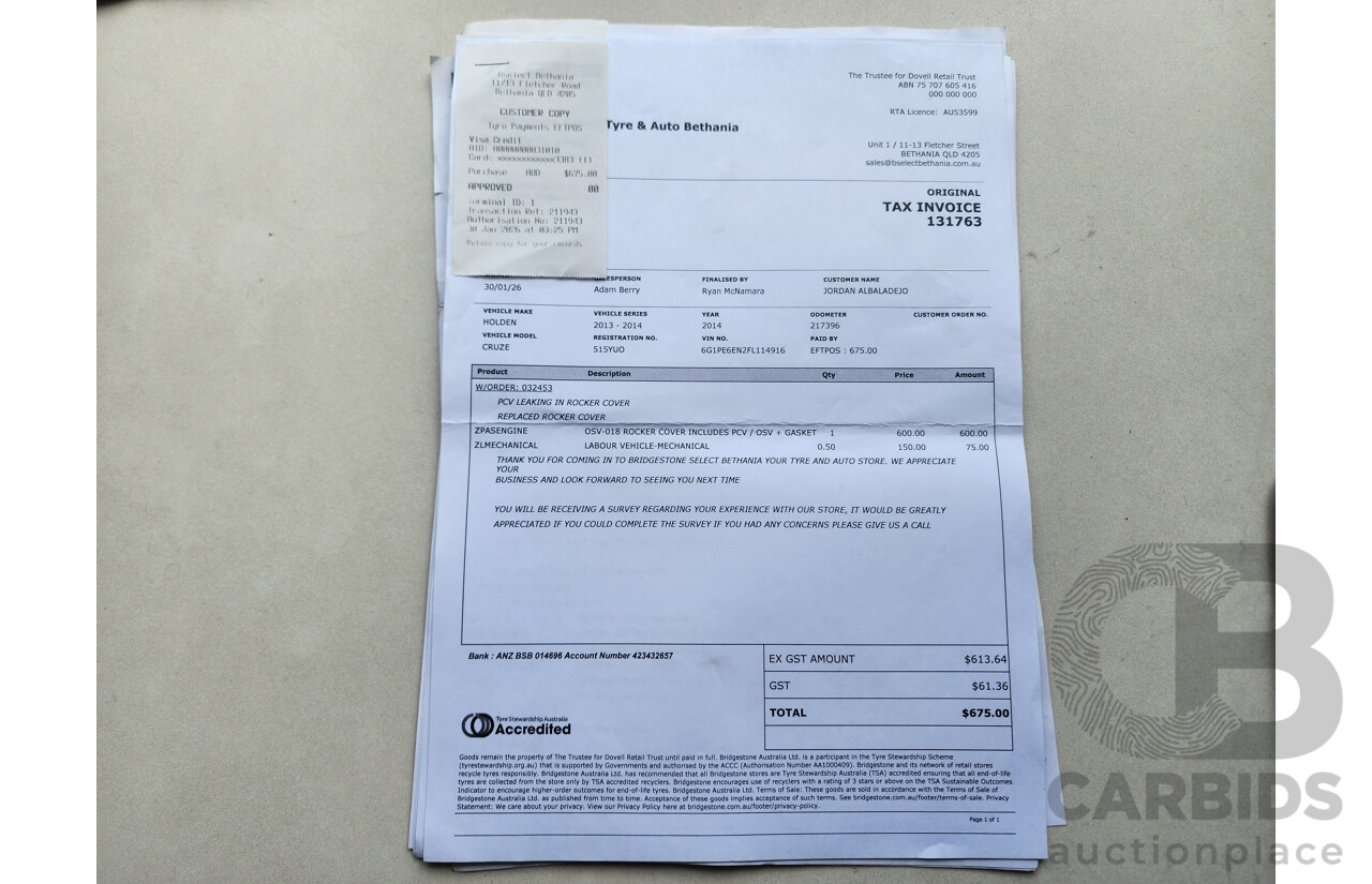 02/2015 Holden Cruze SRi V JH MY15 5d Hatchback Black 1.6L