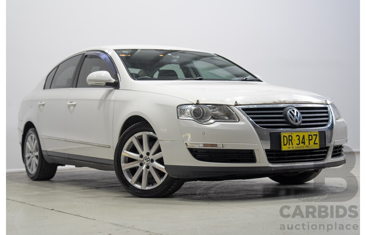 6/2009 Volkswagen Passat 125 TDI 3C MY09 4d Sedan Candy White Turbo Diesel 2.0L