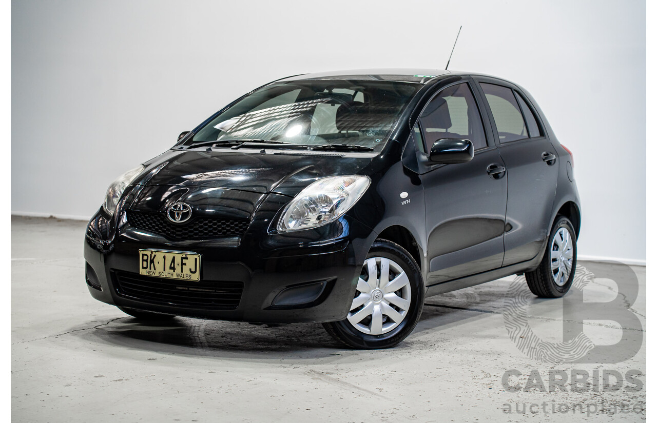 02/2011 Toyota Yaris YR NCP90R 10 Upgrade 5d Hatchback Black 1.3L