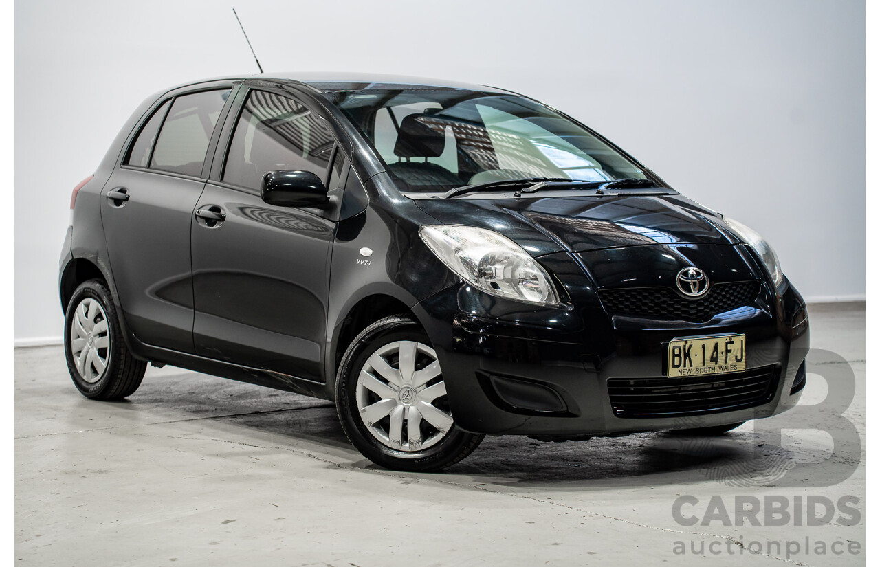02/2011 Toyota Yaris YR NCP90R 10 Upgrade 5d Hatchback Black 1.3L