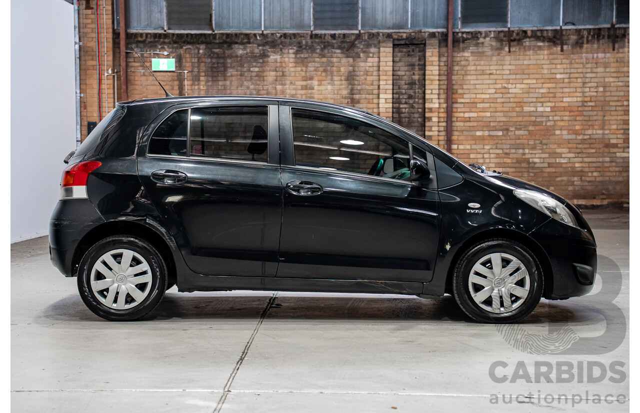 02/2011 Toyota Yaris YR NCP90R 10 Upgrade 5d Hatchback Black 1.3L