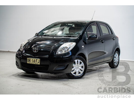 02/2011 Toyota Yaris YR NCP90R 10 Upgrade 5d Hatchback Black 1.3L