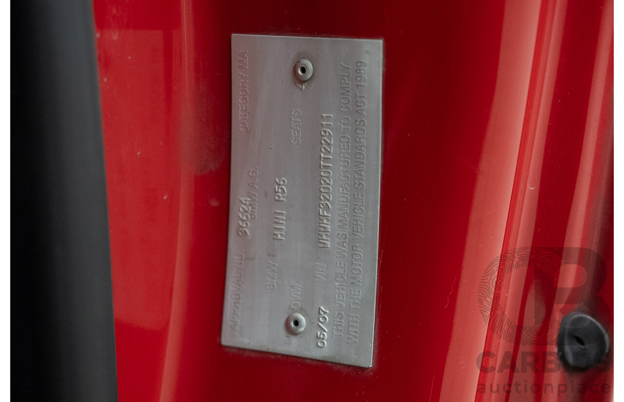 05/2007 Mini Cooper R56 2d Hatchback Red 1.6L