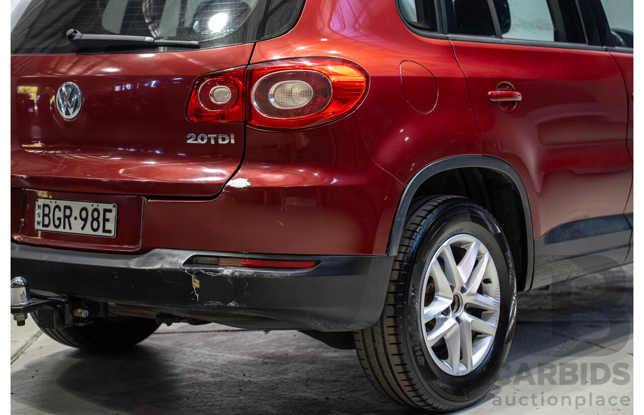 05/2008 Volkswagen Tiguan 103 TDI 4Motion (AWD) 5NC MY09 4d Wagon Wild Cherry Red Metallic Turbo Diesel 2.0L