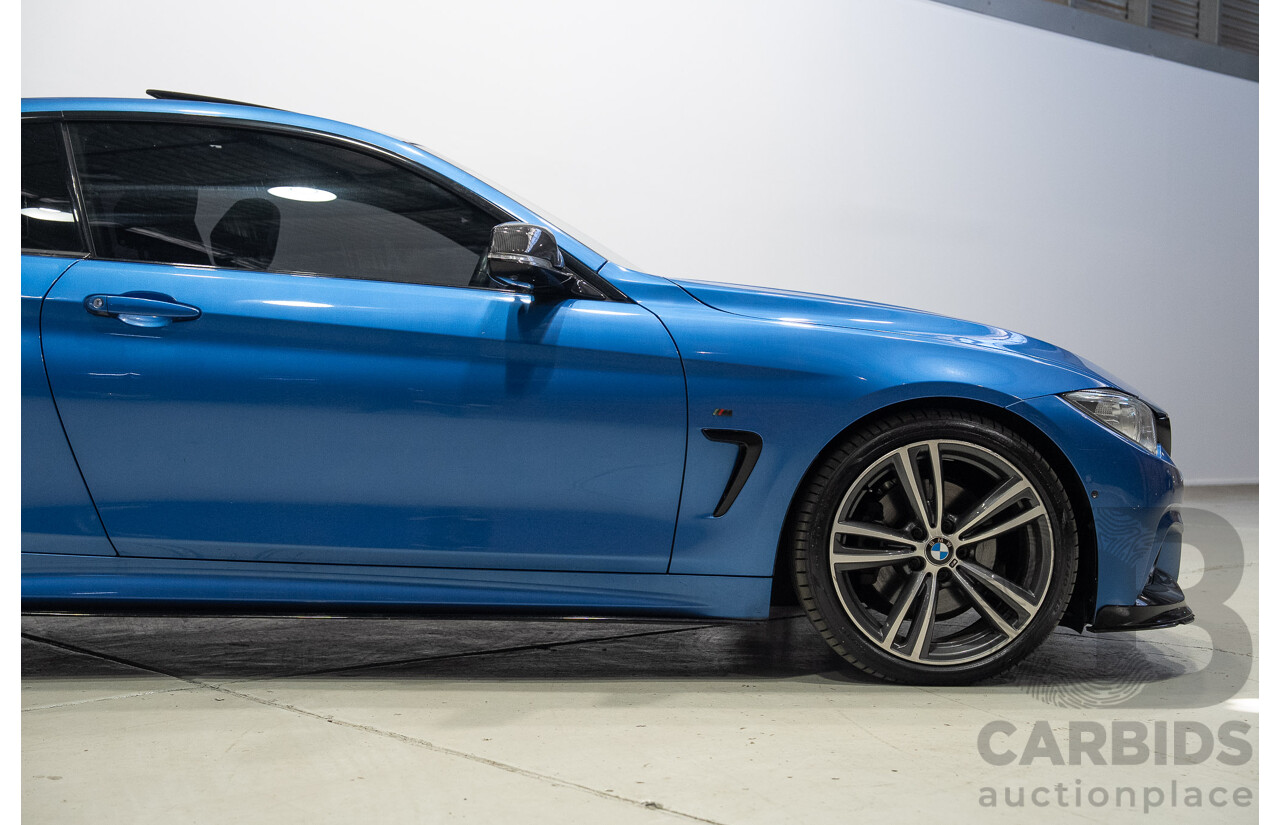 7/2016 BMW 430i M Sport F32 MY16.5 2d Coupe Estoril Blue Turbo 2.0L