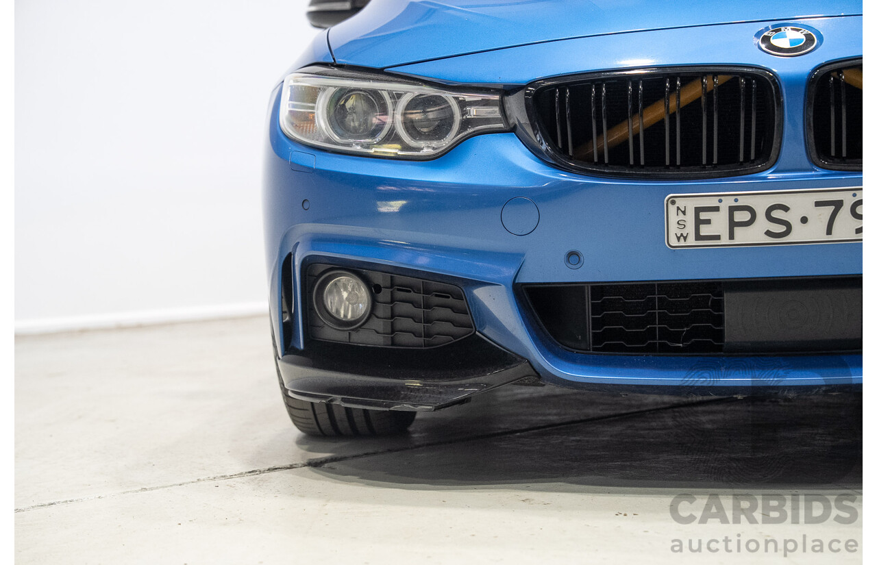 7/2016 BMW 430i M Sport F32 MY16.5 2d Coupe Estoril Blue Turbo 2.0L