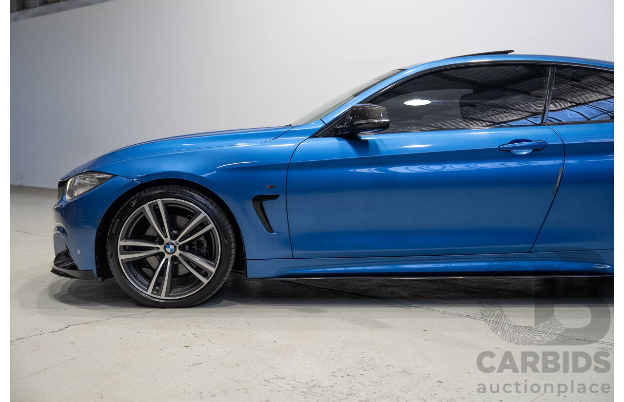 7/2016 BMW 430i M Sport F32 MY16.5 2d Coupe Estoril Blue Turbo 2.0L