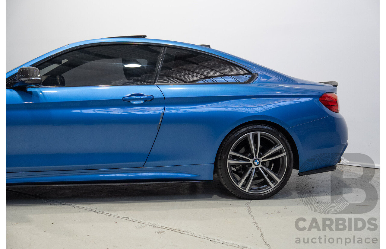 7/2016 BMW 430i M Sport F32 MY16.5 2d Coupe Estoril Blue Turbo 2.0L