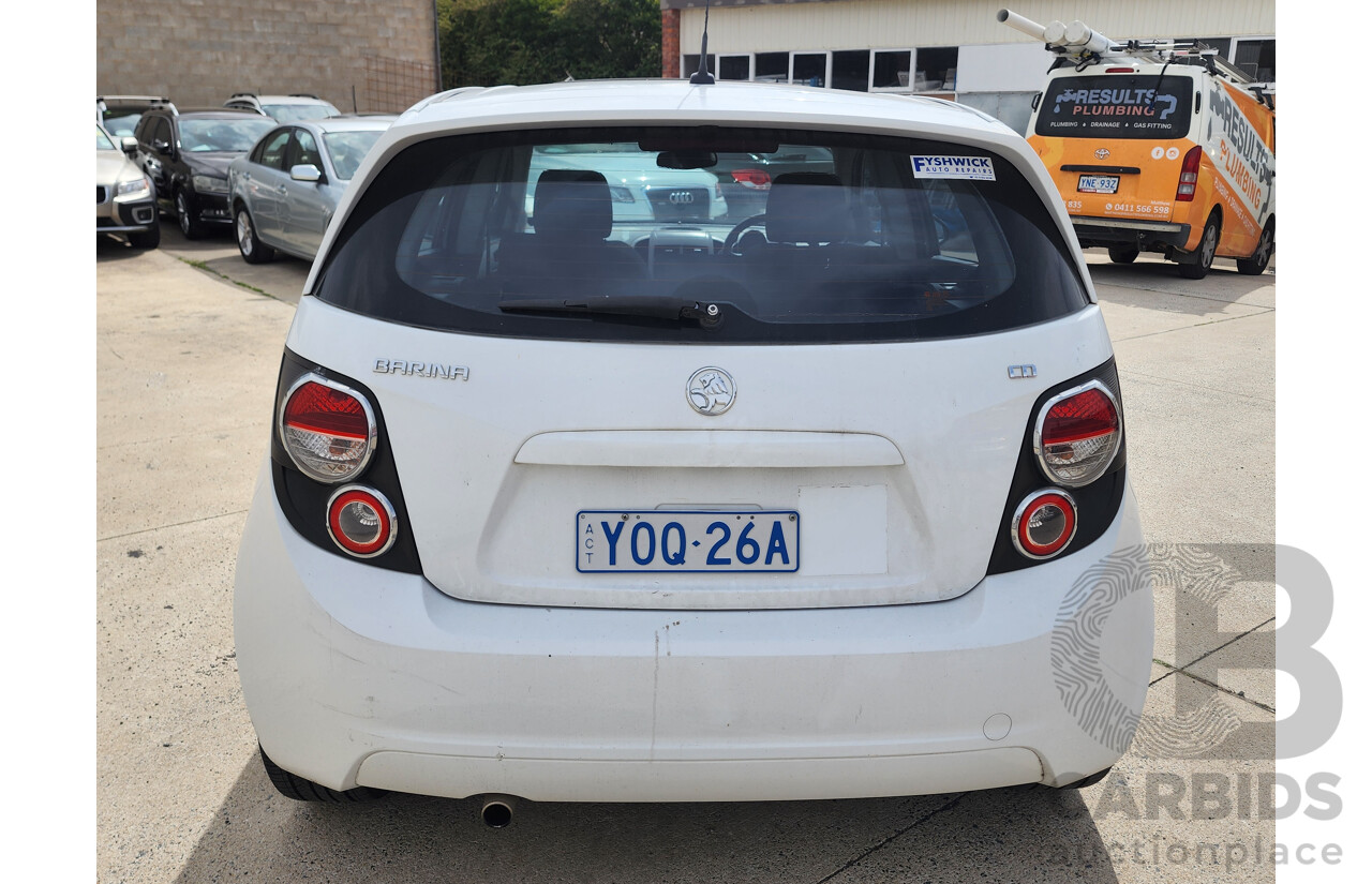 11/2012 Holden Barina  TM 5d Hatchback White 1.6L