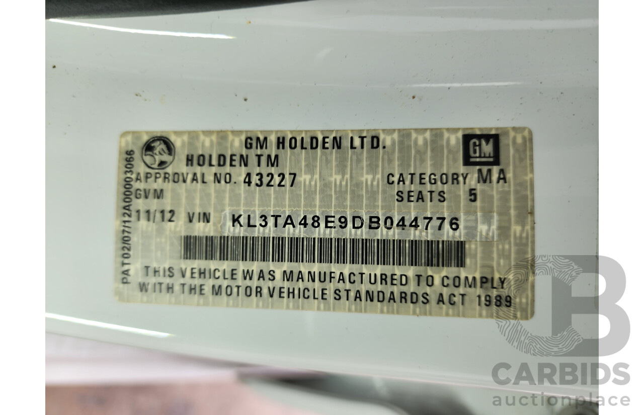 11/2012 Holden Barina  TM 5d Hatchback White 1.6L
