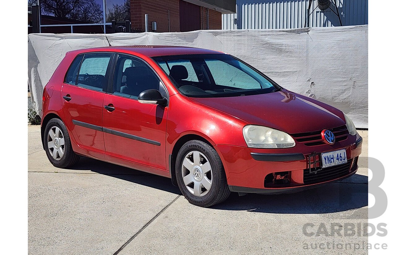 09/2007 Volkswagen Golf 1.6 Trendline 1K 5d Hatchback Red 1.6L