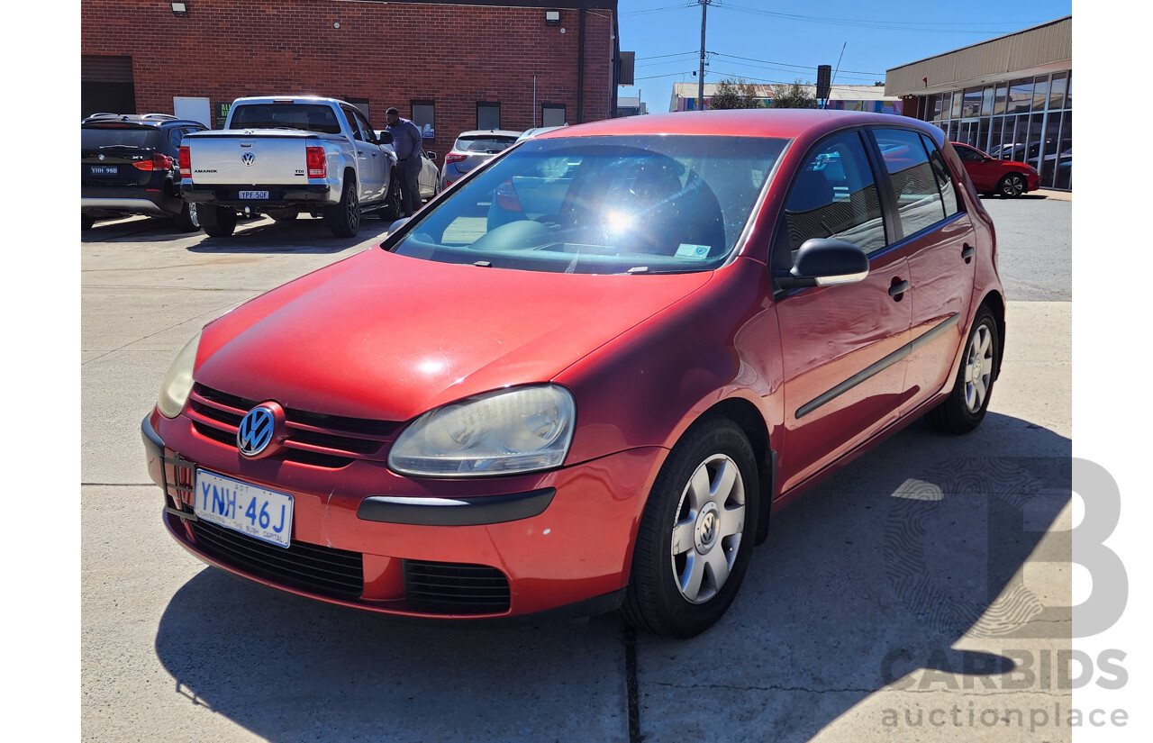 09/2007 Volkswagen Golf 1.6 Trendline 1K 5d Hatchback Red 1.6L