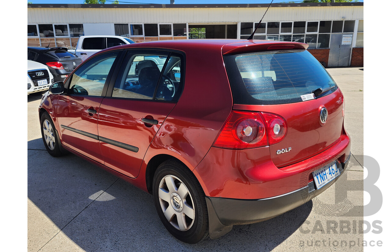 09/2007 Volkswagen Golf 1.6 Trendline 1K 5d Hatchback Red 1.6L