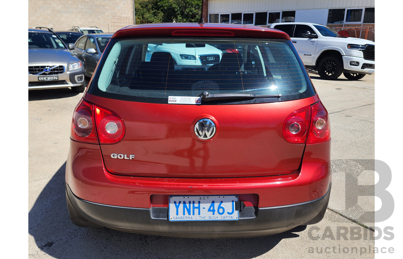 09/2007 Volkswagen Golf 1.6 Trendline 1K 5d Hatchback Red 1.6L