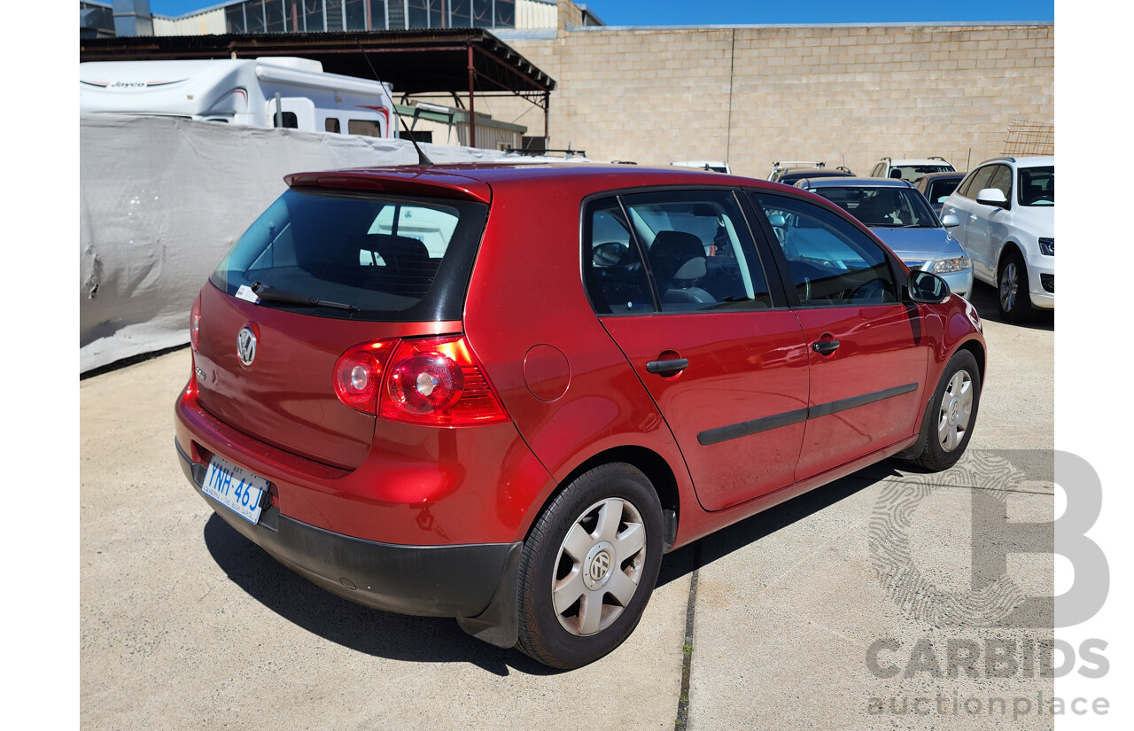 09/2007 Volkswagen Golf 1.6 Trendline 1K 5d Hatchback Red 1.6L