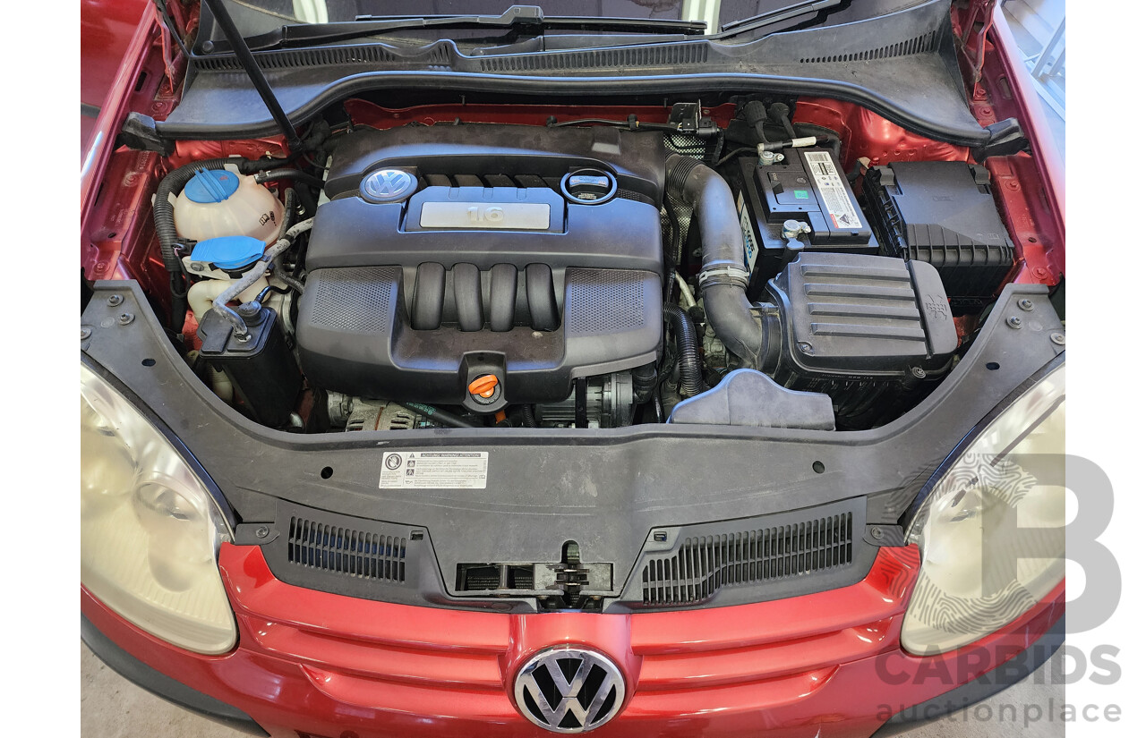 09/2007 Volkswagen Golf 1.6 Trendline 1K 5d Hatchback Red 1.6L