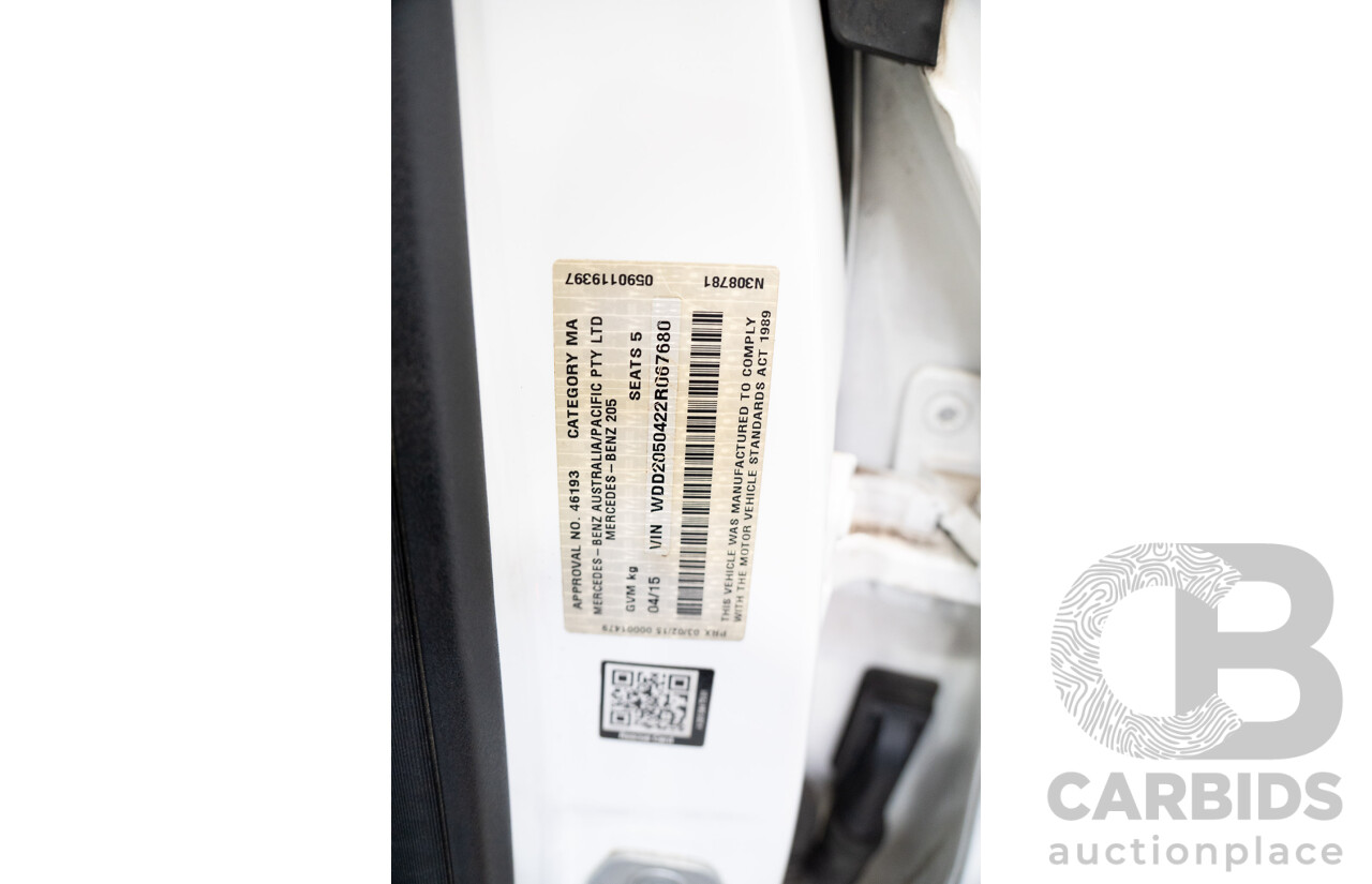 04/2015 Mercedes-Benz C200 (RWD) 205 4d Sedan White Turbo 2.0L