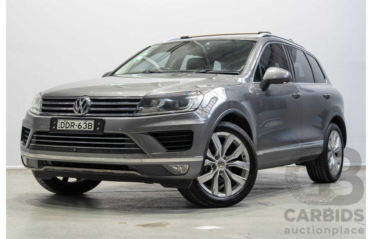 09/2015 Volkswagen Touareg V6 TDI (AWD) 7P MY16 4d Wagon Canyon Grey Turbo Diesel 3.0L