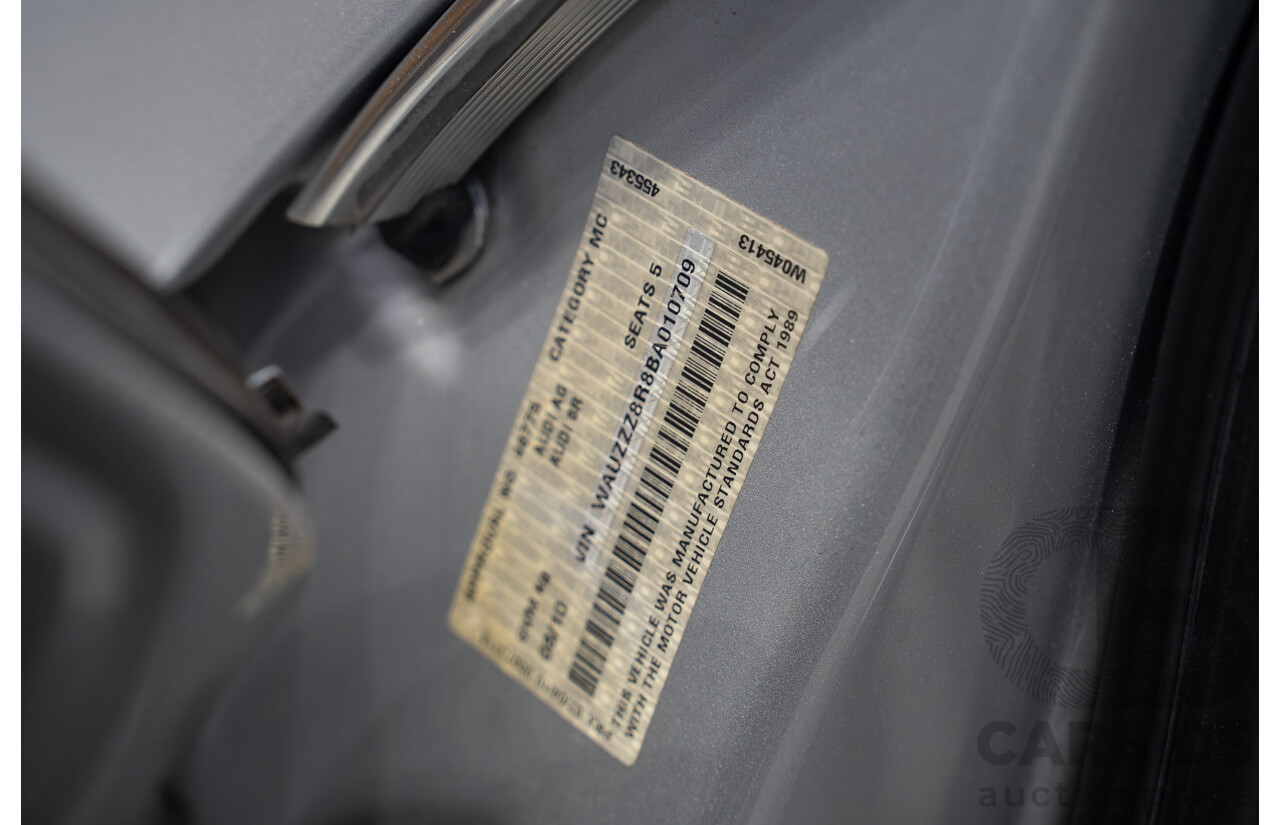 8/2010 Audi Q5 TDI Quattro S-Line (AWD) 8R MY11 4d Wagon Ice Silver Metallic Turbo Diesel V6 3.0L