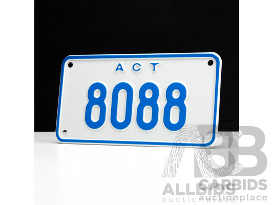 ACT MOTORBIKE NUMBER PLATE - 8088