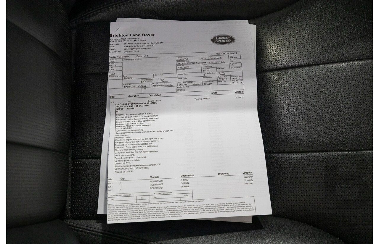 1/2018 Land Rover Discovery SD4 HSE (AWD) MY18 4d Wagon Storm Grey Twin Turbo Diesel 2.0L - 7 Seater