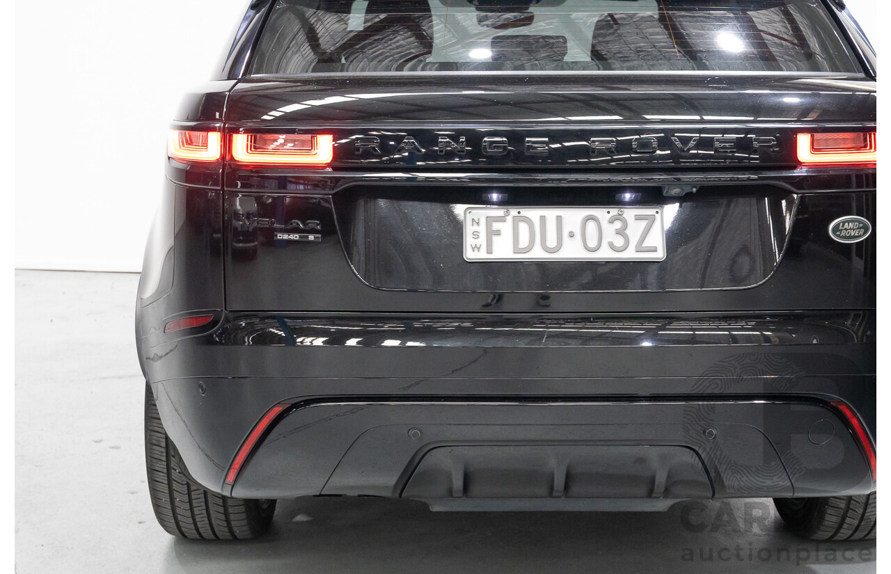 1/2018 Range Rover Velar D240 R-Dynamic S (AWD) MY18 4d Wagon Santori Black Metallic Twin Turbo Diesel 2.0L