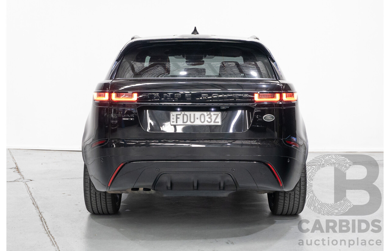 1/2018 Range Rover Velar D240 R-Dynamic S (AWD) MY18 4d Wagon Santori Black Metallic Twin Turbo Diesel 2.0L