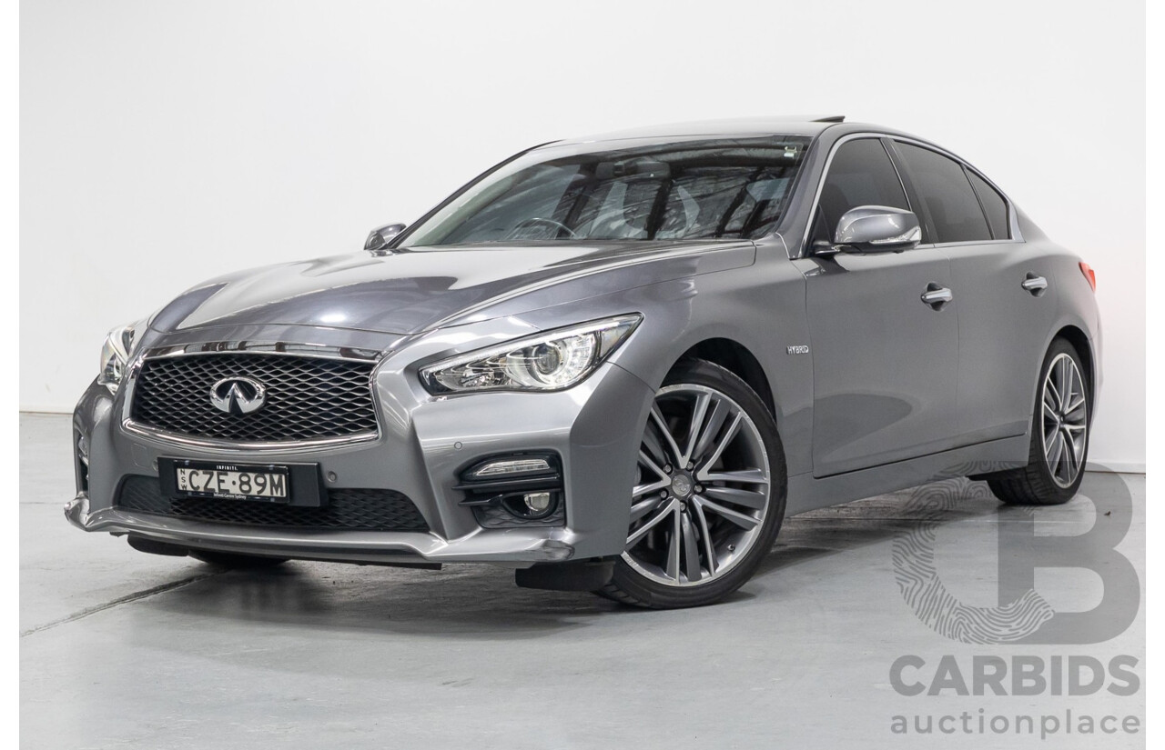 4/2015 Infiniti Q50 Hybrid S Premium (AWD) V37 4d Sedan Shadow Grey Metallic V6 3.5L