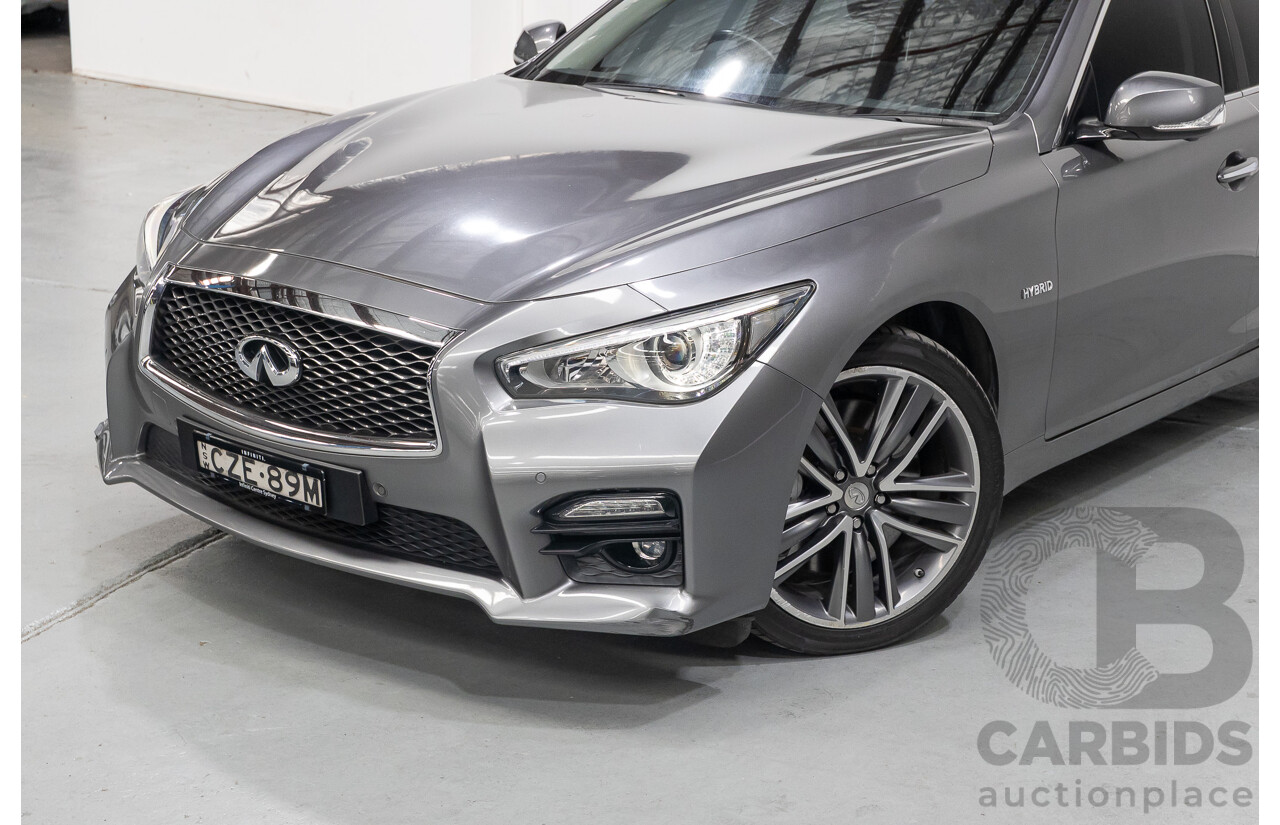 4/2015 Infiniti Q50 Hybrid S Premium (AWD) V37 4d Sedan Shadow Grey Metallic V6 3.5L