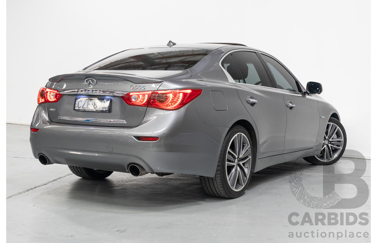4/2015 Infiniti Q50 Hybrid S Premium (AWD) V37 4d Sedan Shadow Grey Metallic V6 3.5L